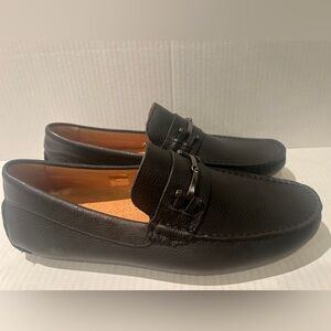 Massimo Matteo Black Bit Driver Leather loafer Shoes Men’s Size 9.5. NEW W/Box